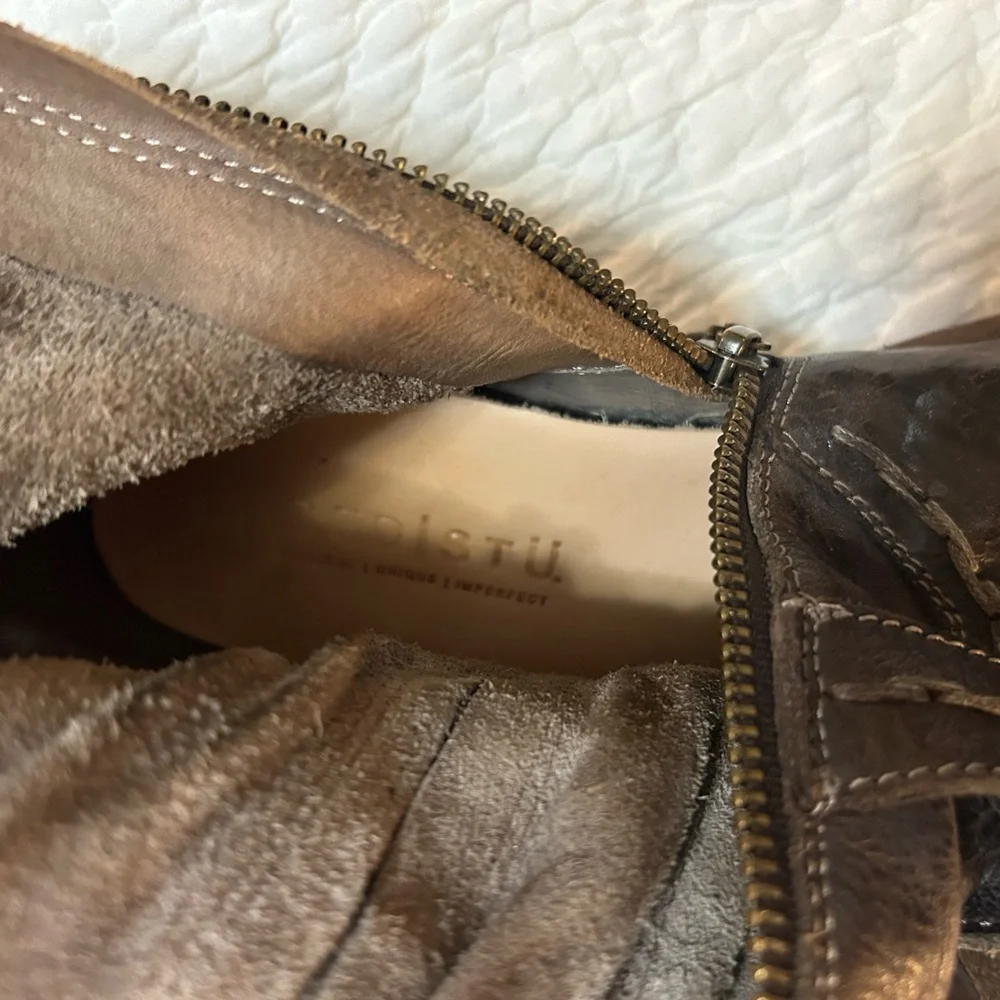Women’s Bed Stu - Size 9 Brown Leather Boots - Tall with adjustable calf width - Picture 7 of 16